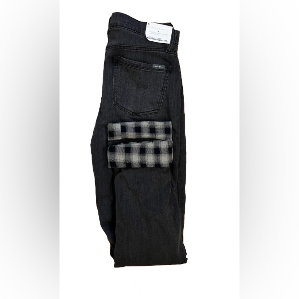 Eddie Bauer Flannel lined boyfriend jeans size 6 NWT